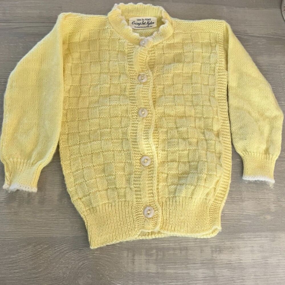 Vintage yellow baby cardigan